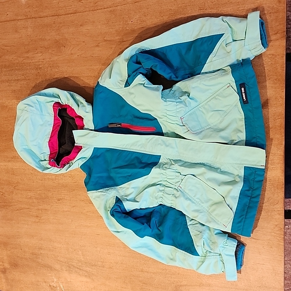 Lands' End Girls Winter Coat/Jacket, Size L 6x-7, Teal/Turquoise